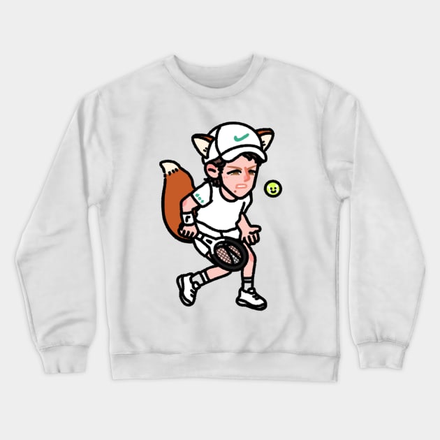 Jannik Sinner as a cute fox! Crewneck Sweatshirt by dotbyedot